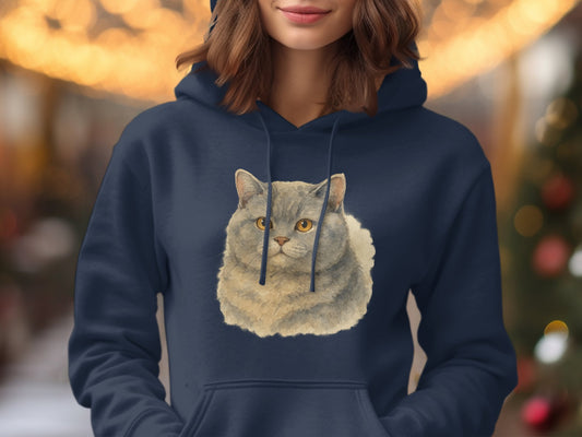 Cozy Hoodie Featuring Fluffy Cat Design product type