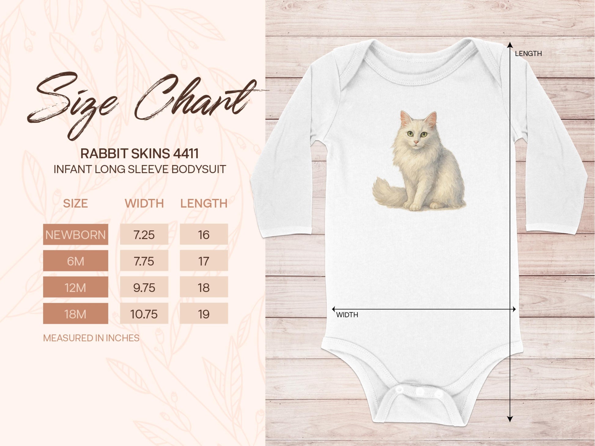 Adorable Cat Print Long Sleeve Infant Bodysuit product
