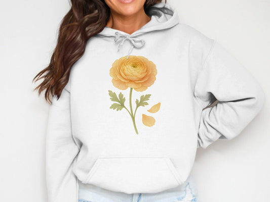 Yellow Buttercup Flower Graphic Hoodie product