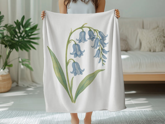 Elegant Bluebell Flower Print Bath Towel product