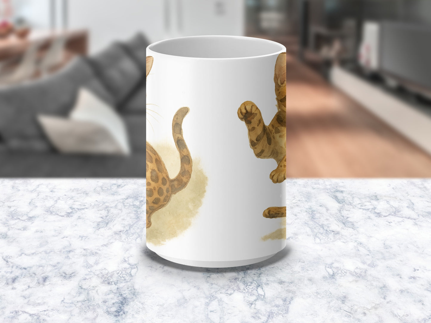 Cute Cat Tail Illustration Printed Mug product
