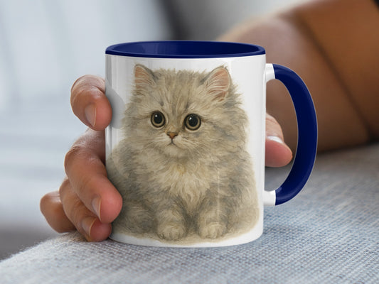 Adorable Fluffy Kitten Artwork Coffee Mug Product