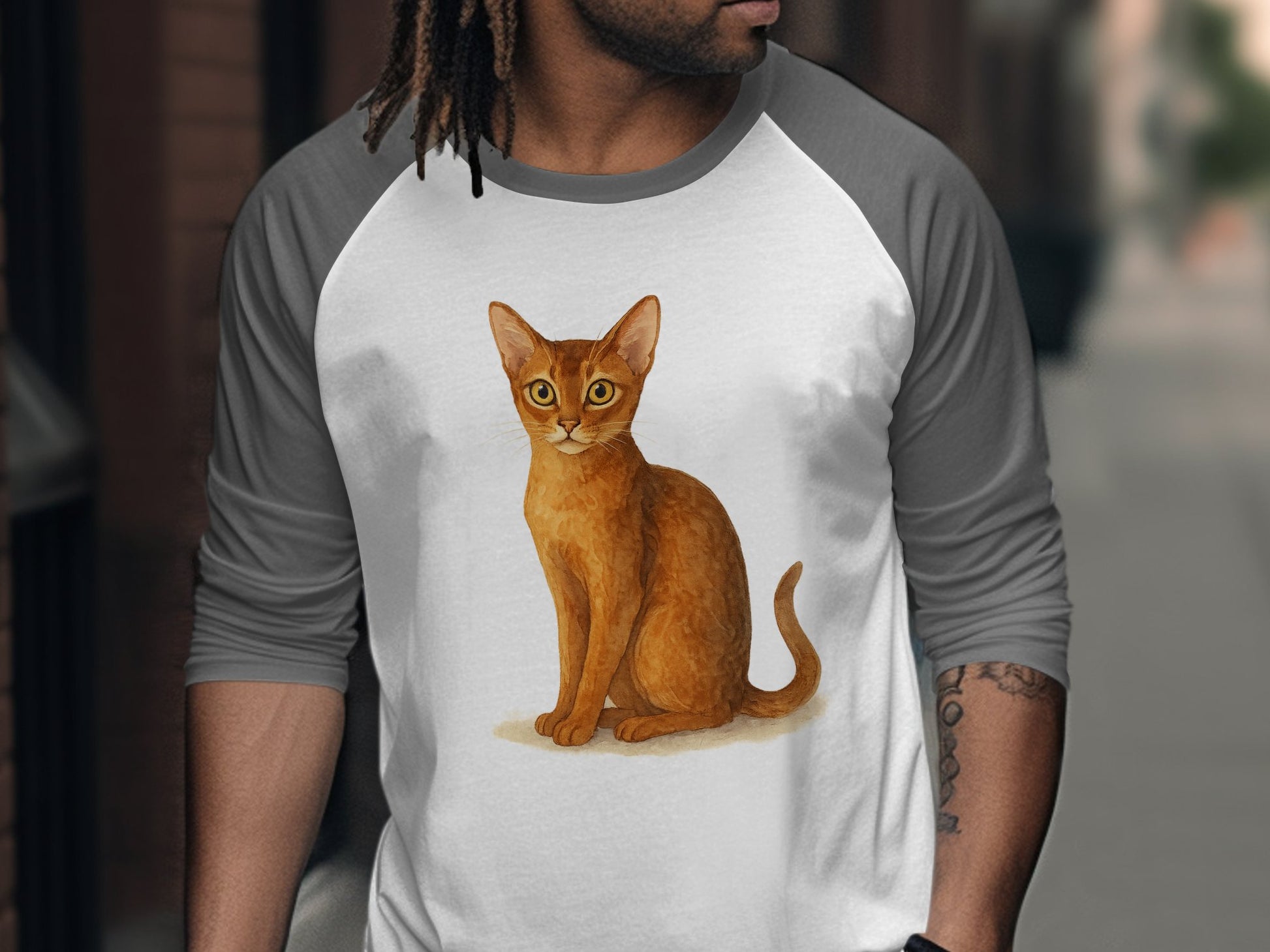Cat Lovers Three Quarter Sleeve Baseball Shirt product type