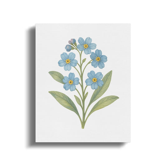 Elegant Blue Floral Botanical Themed Wall Art product type