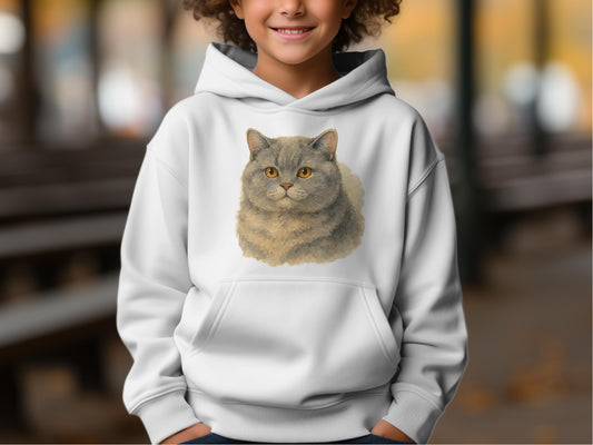 Cute Cat Print Hoodie for Kids Comfortable Product Type
