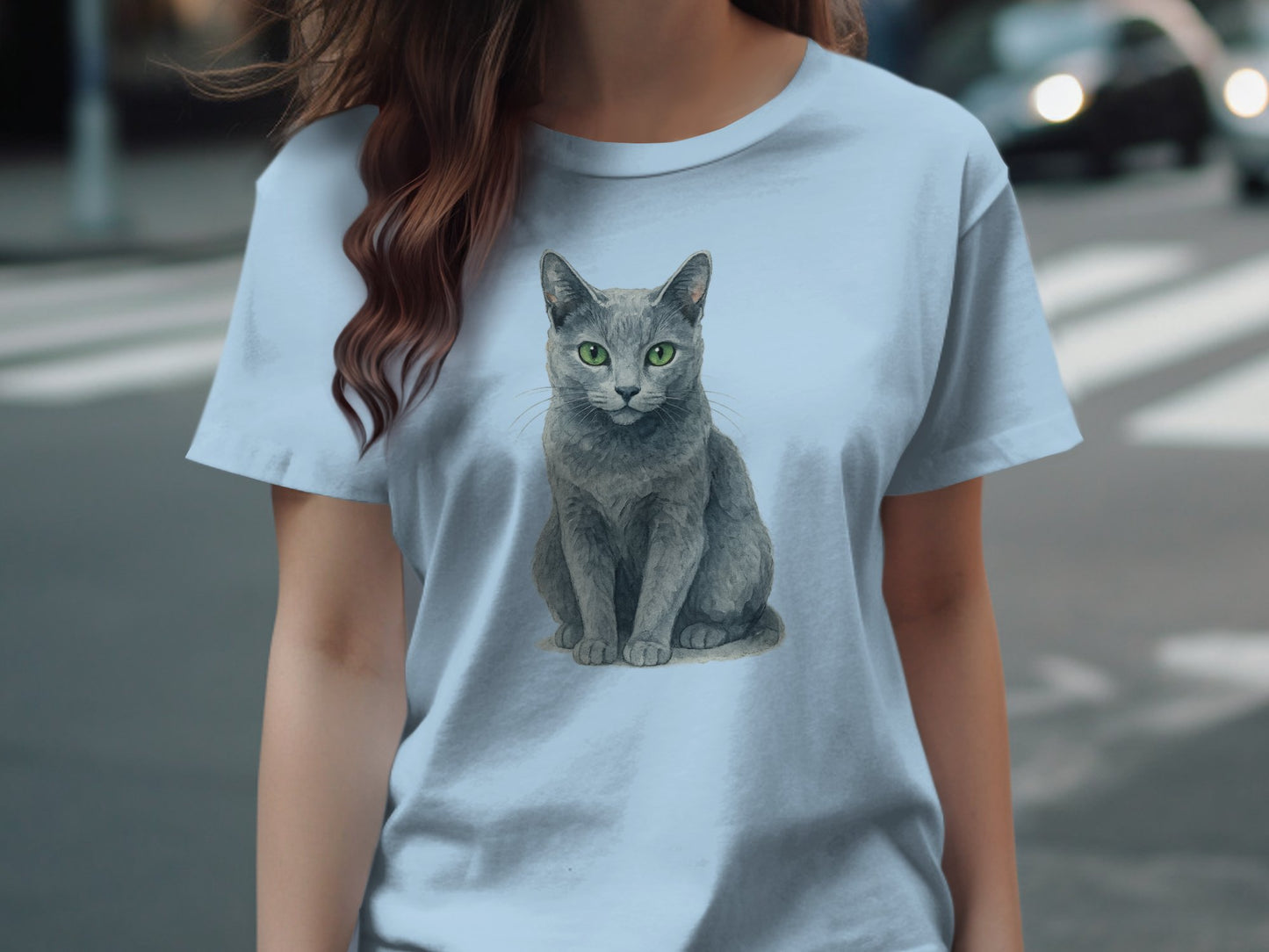 Casual T-shirt with Cute Sitting Cat Graphic product