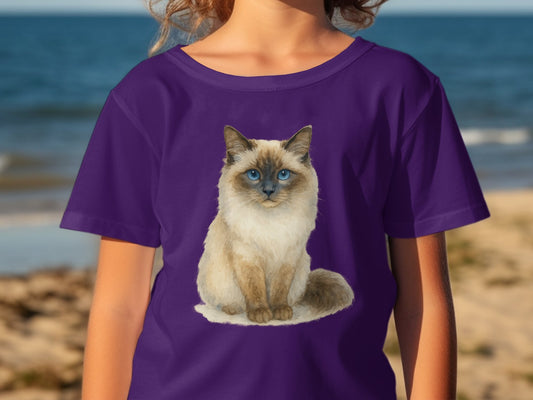 Cute Blue-Eyed Cat Graphic Printed Shirt product type