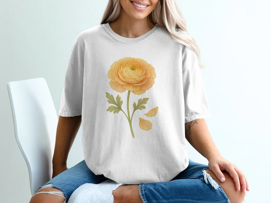 Yellow Flower Graphic Design Loose Fit Tee product type