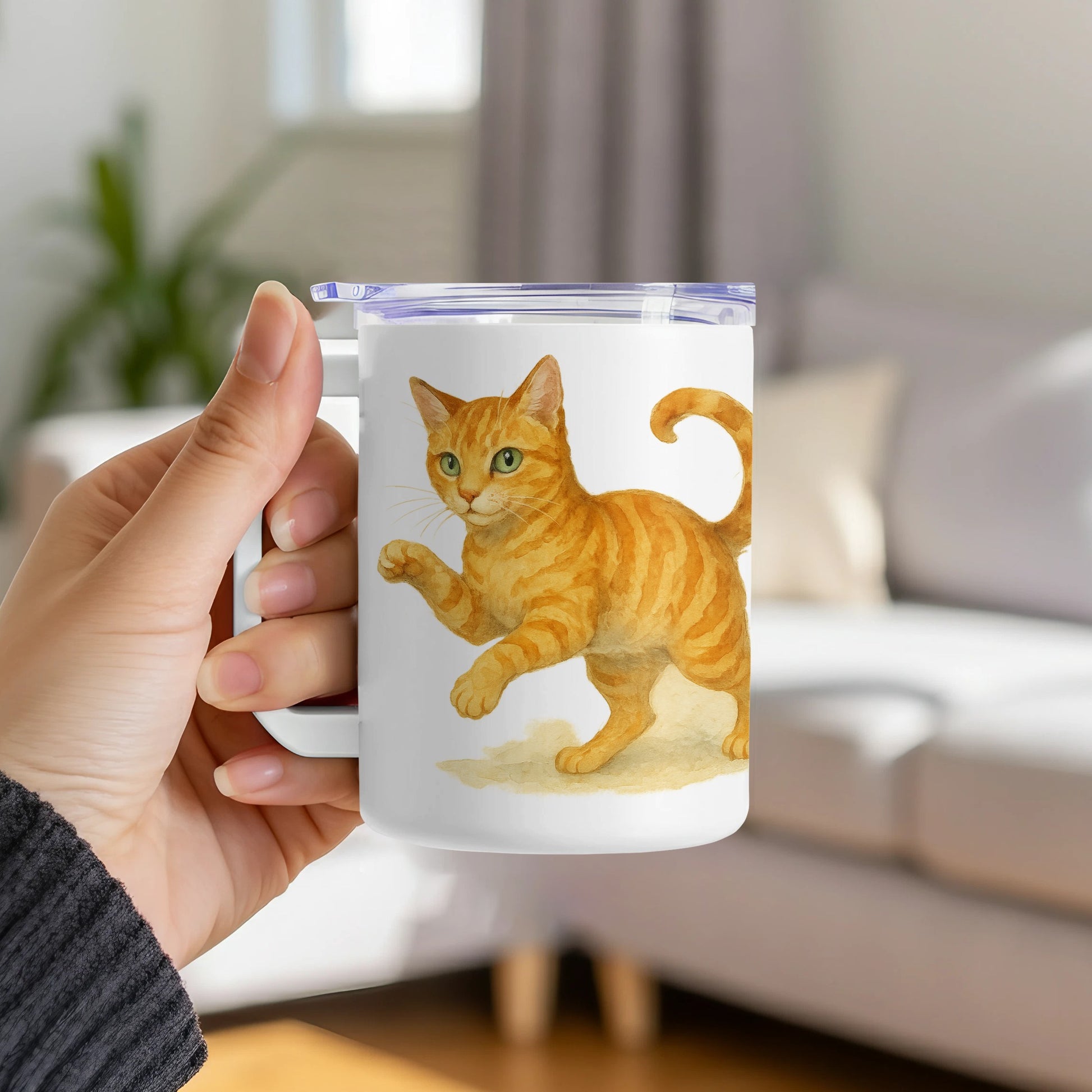 Playful Orange Cat Design Mug for Cat Lovers product type