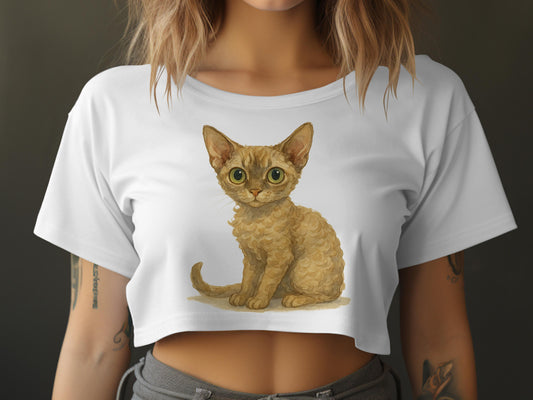 Adorable Cat Graphic Art Women's Crop Top product
