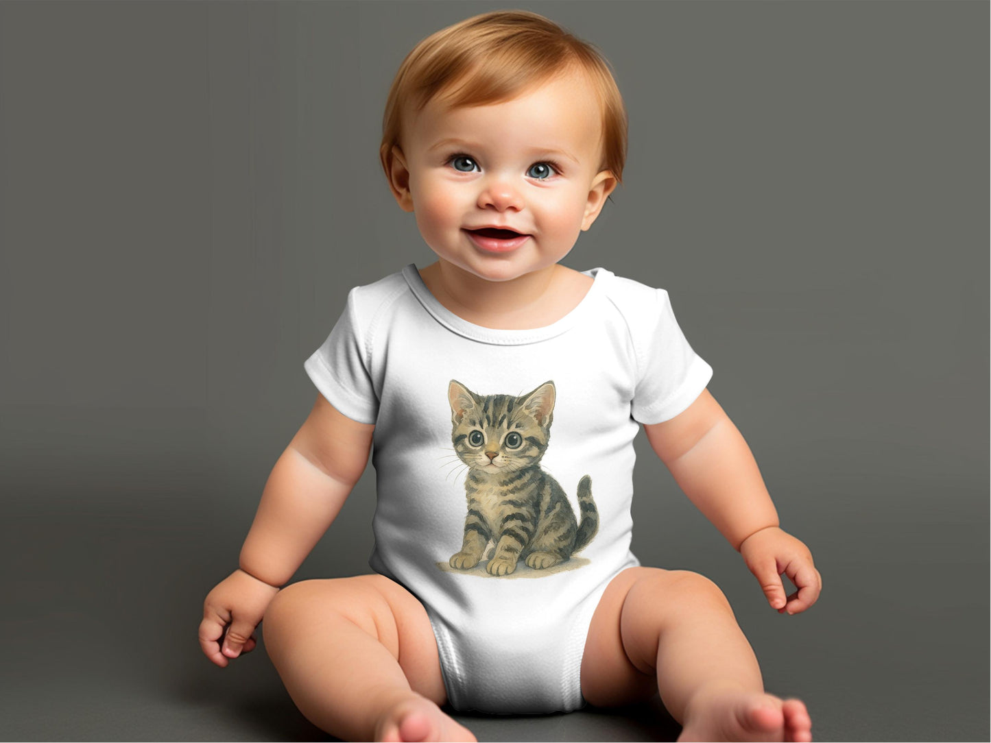 Adorable Baby Onesie with Cute Kitten Print product type
