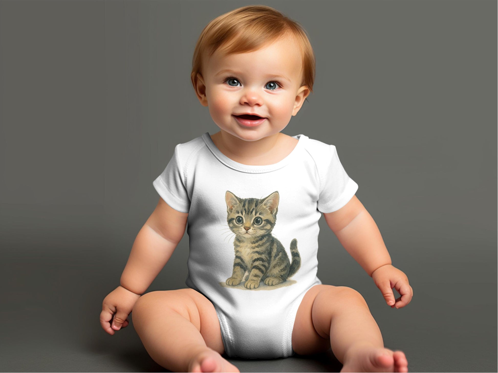 Adorable Baby Onesie with Cute Kitten Print product type