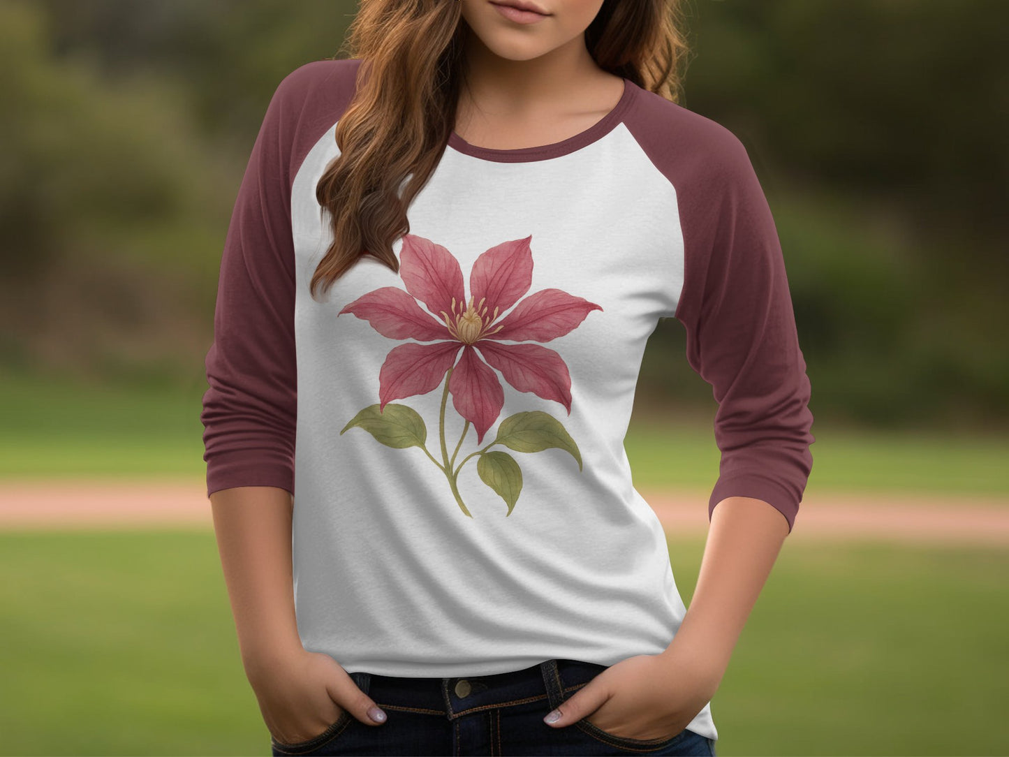 Beautiful Floral Design Baseball Tee product