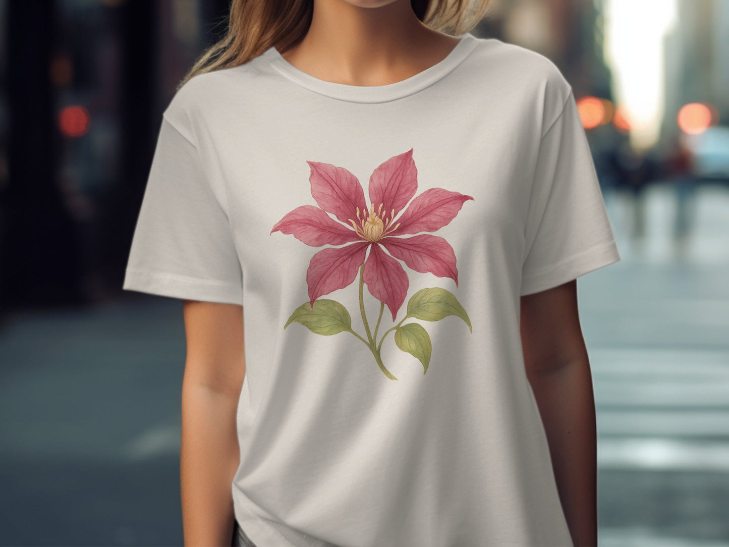 Beautiful Red Flower Illustration on White product type