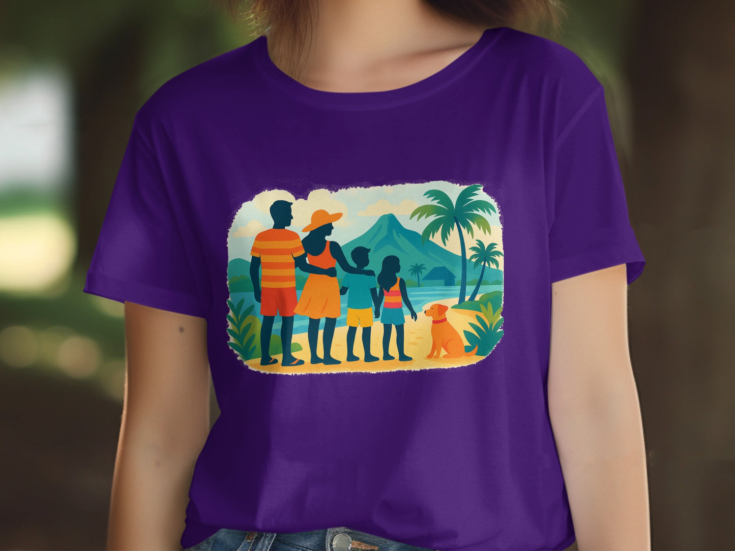 Family Vacation Graphic Scene Purple Shirt product