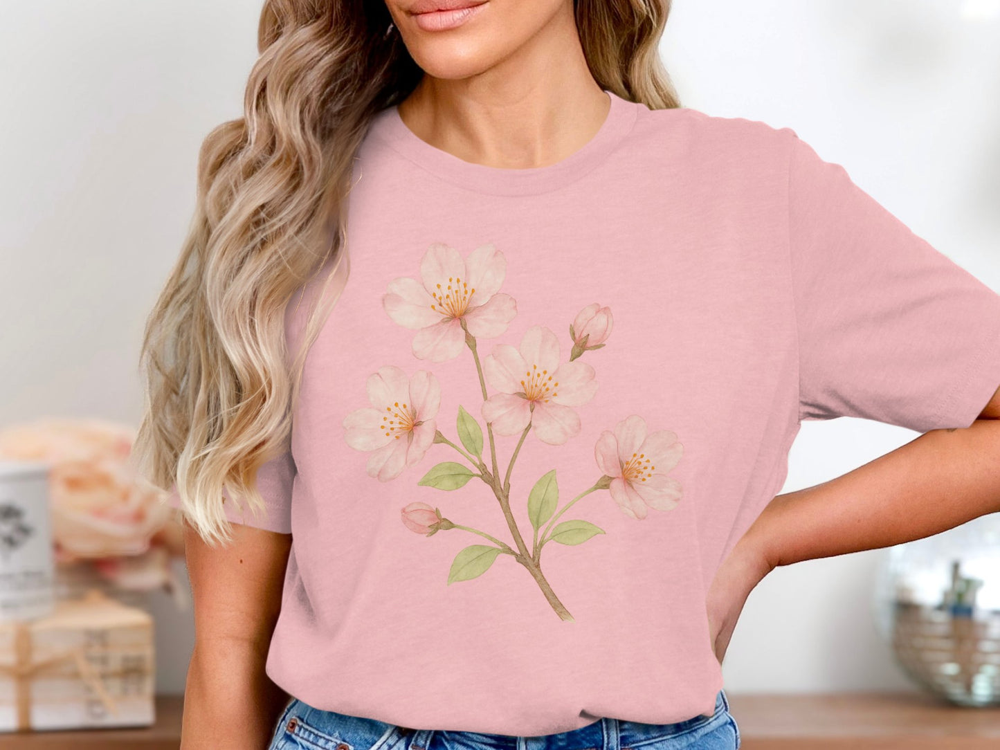 Floral Pink Pastel Blooms Casual Wear T-shirt product