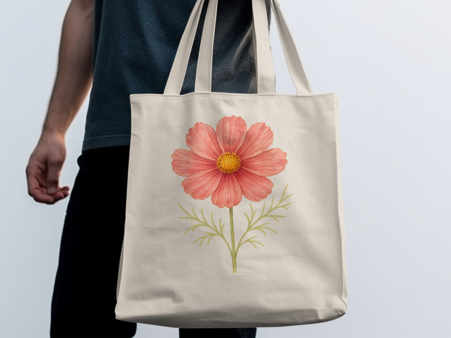 Beautiful Pink Flower Design Tote Bag product type