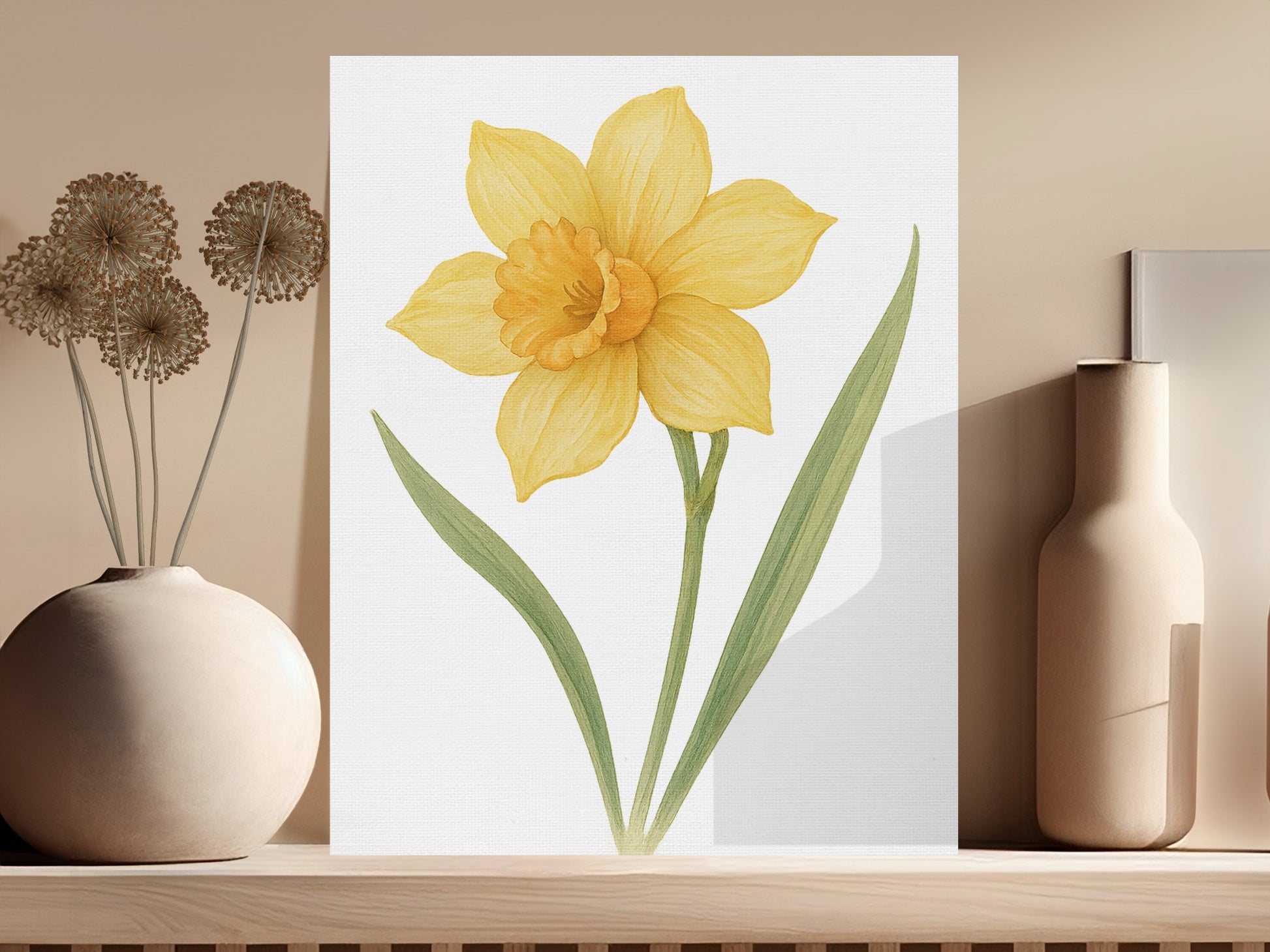 Beautiful Yellow Daffodil Botanical Art Print product