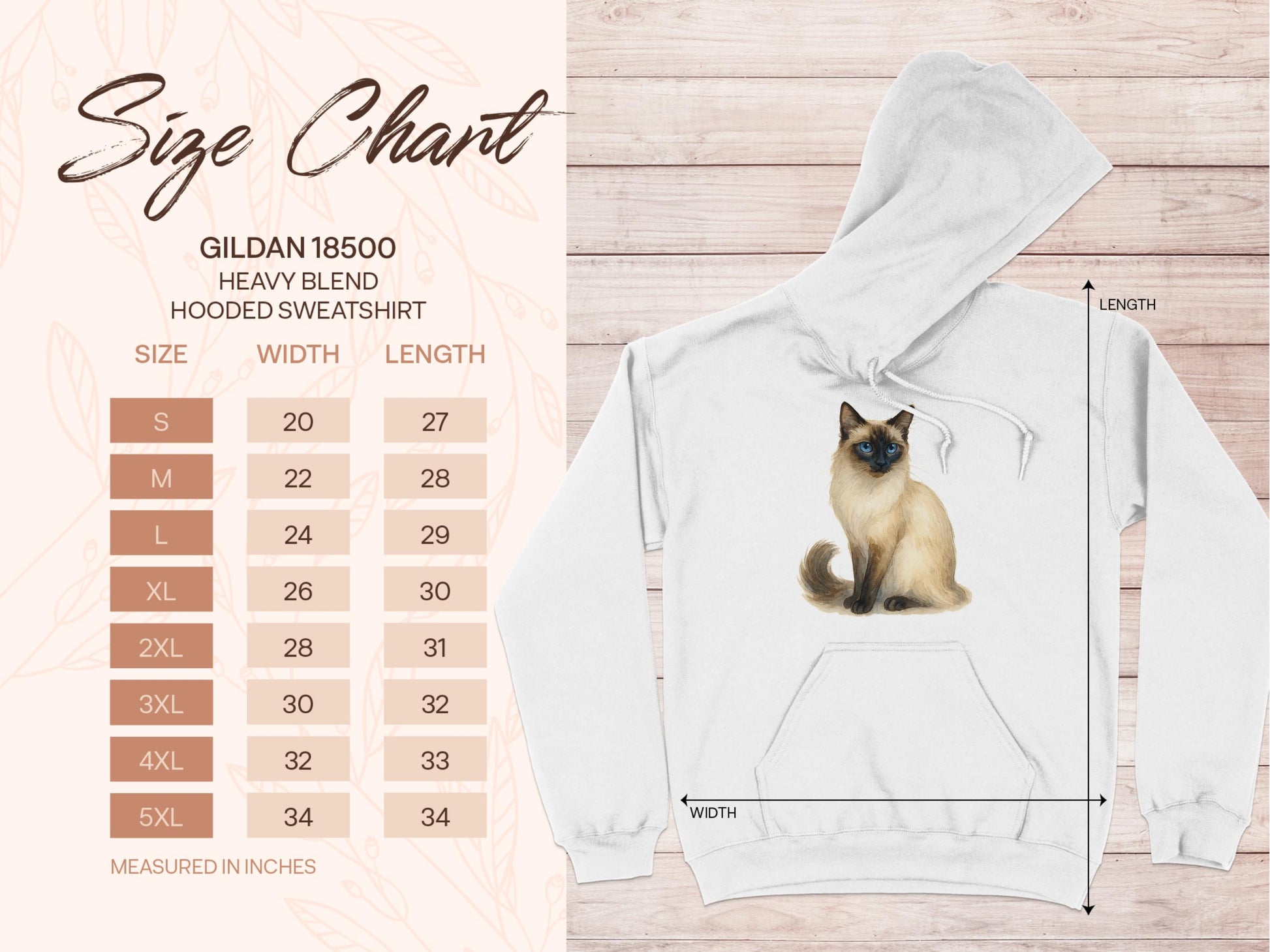 Stylish Siamese Cat Print Hooded Sweatshirt product type