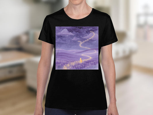Starry Night Path Artwork Black T-shirt product type