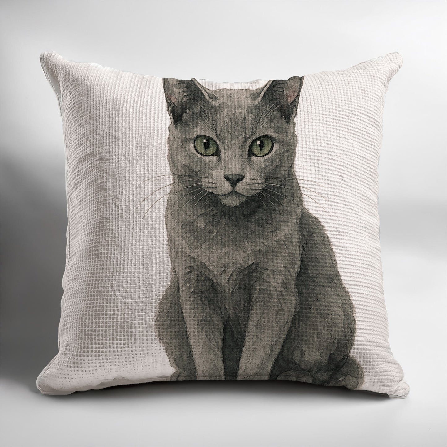 Realistic Green-Eyed Cat Print Decorative Pillow product