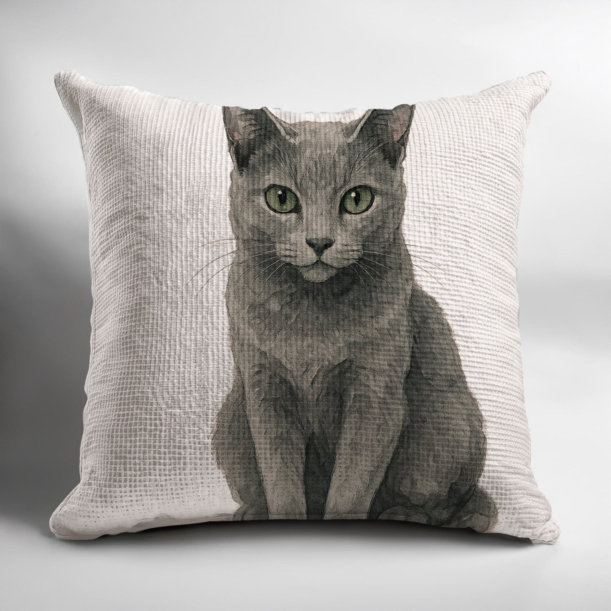 Realistic Green-Eyed Cat Print Decorative Pillow product