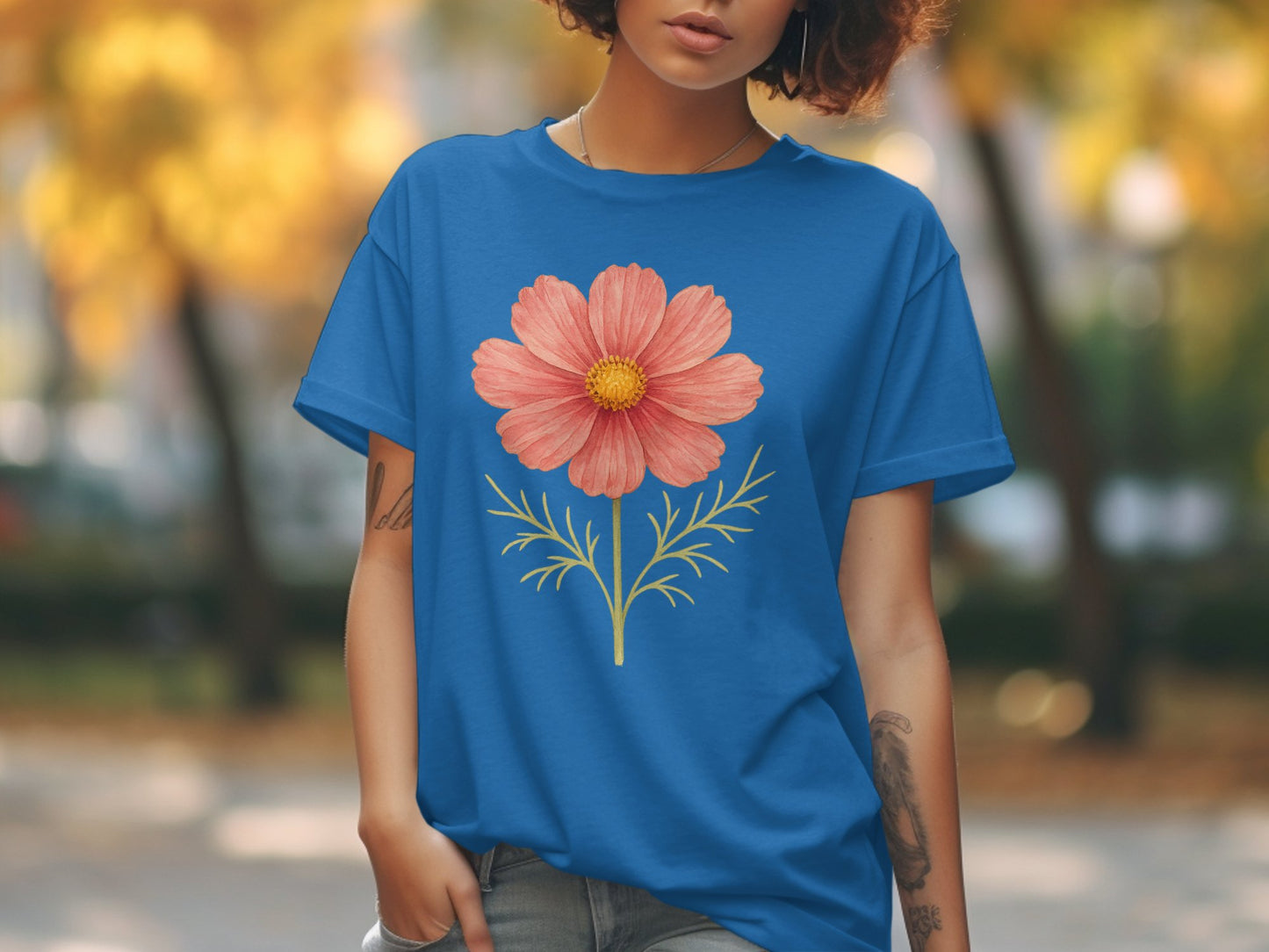 Blooming Flower Graphic on Casual T-shirt product