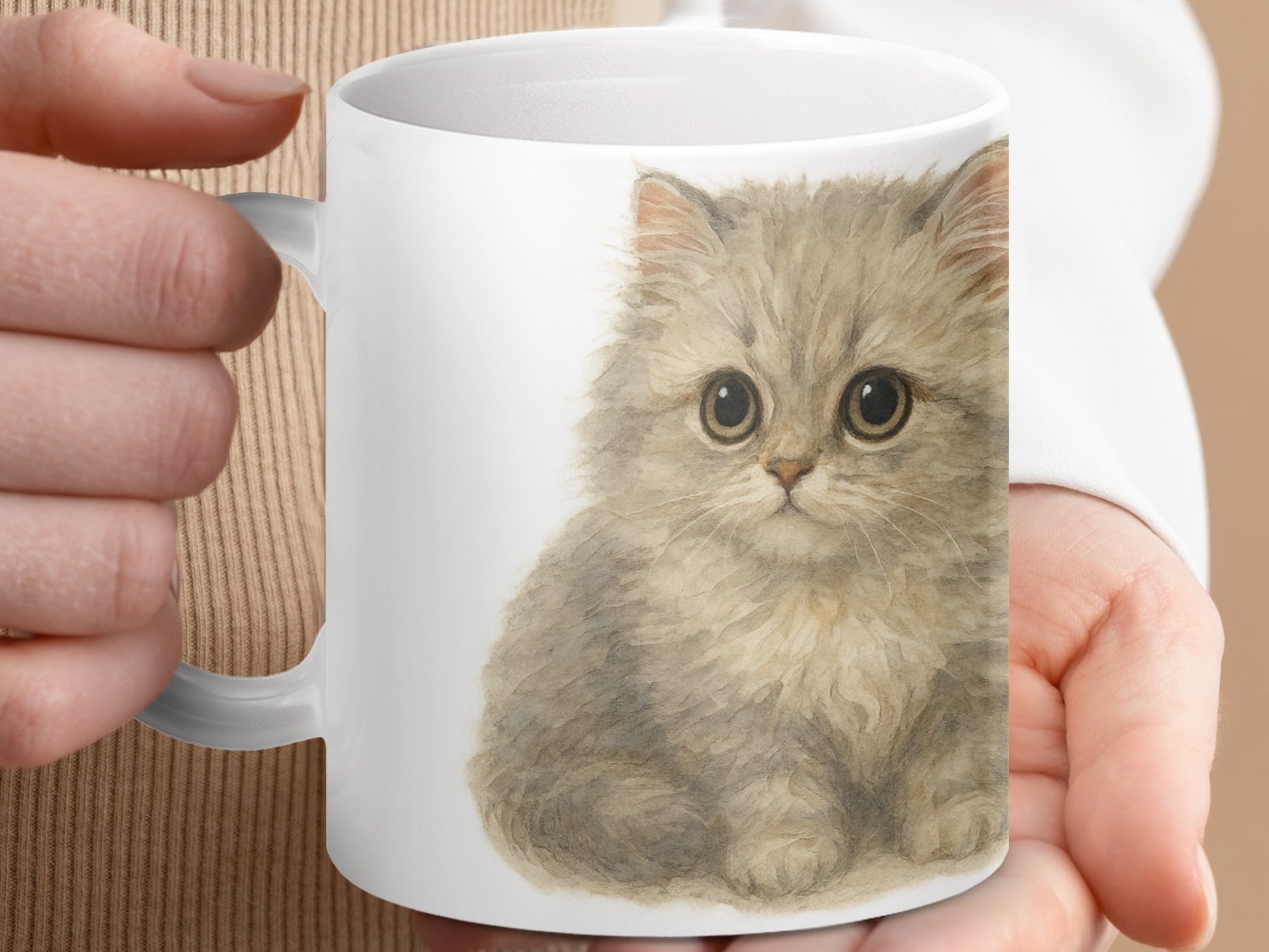 Adorable Fluffy Kitten Mug for Cat Lovers product type