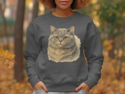 Cozy Sweatshirt Featuring Adorable Cat Print product