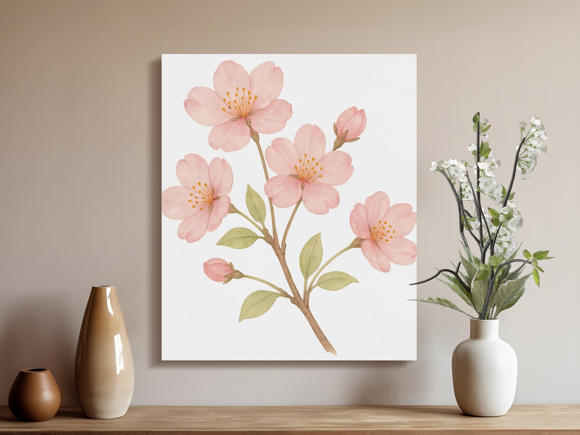 Blooming Pink Flowers Canvas Art product type