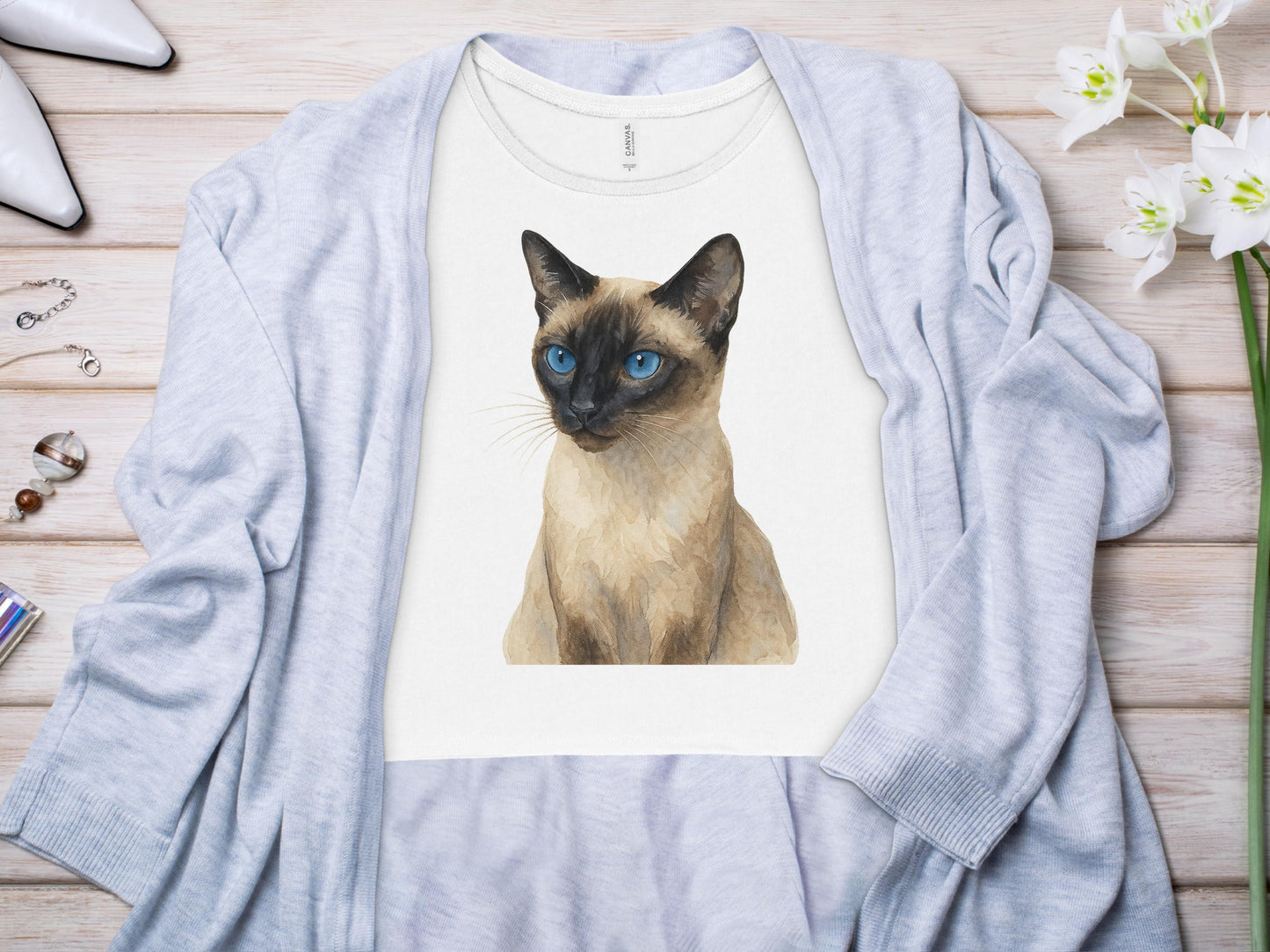 Siamese Cat Graphic Casual Long Sleeve Shirt product