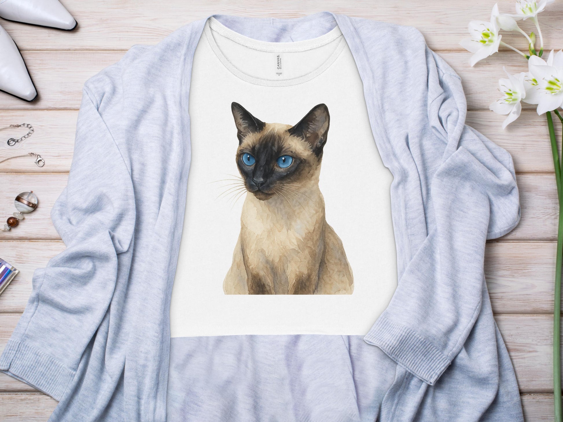 Siamese Cat Graphic Casual Long Sleeve Shirt product