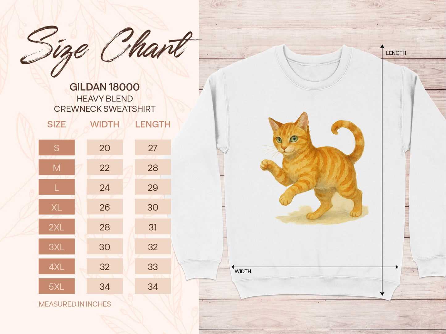 Cute Orange Cat Printed Crewneck Sweatshirt product