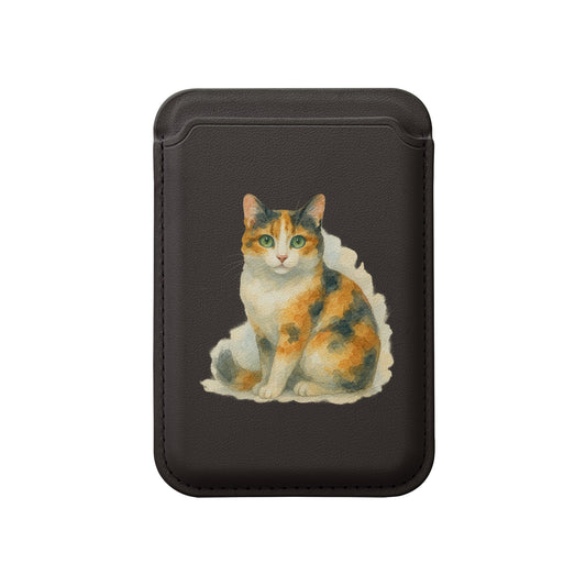 Handcrafted Calico Cat Art Wallet Phone Holder product
