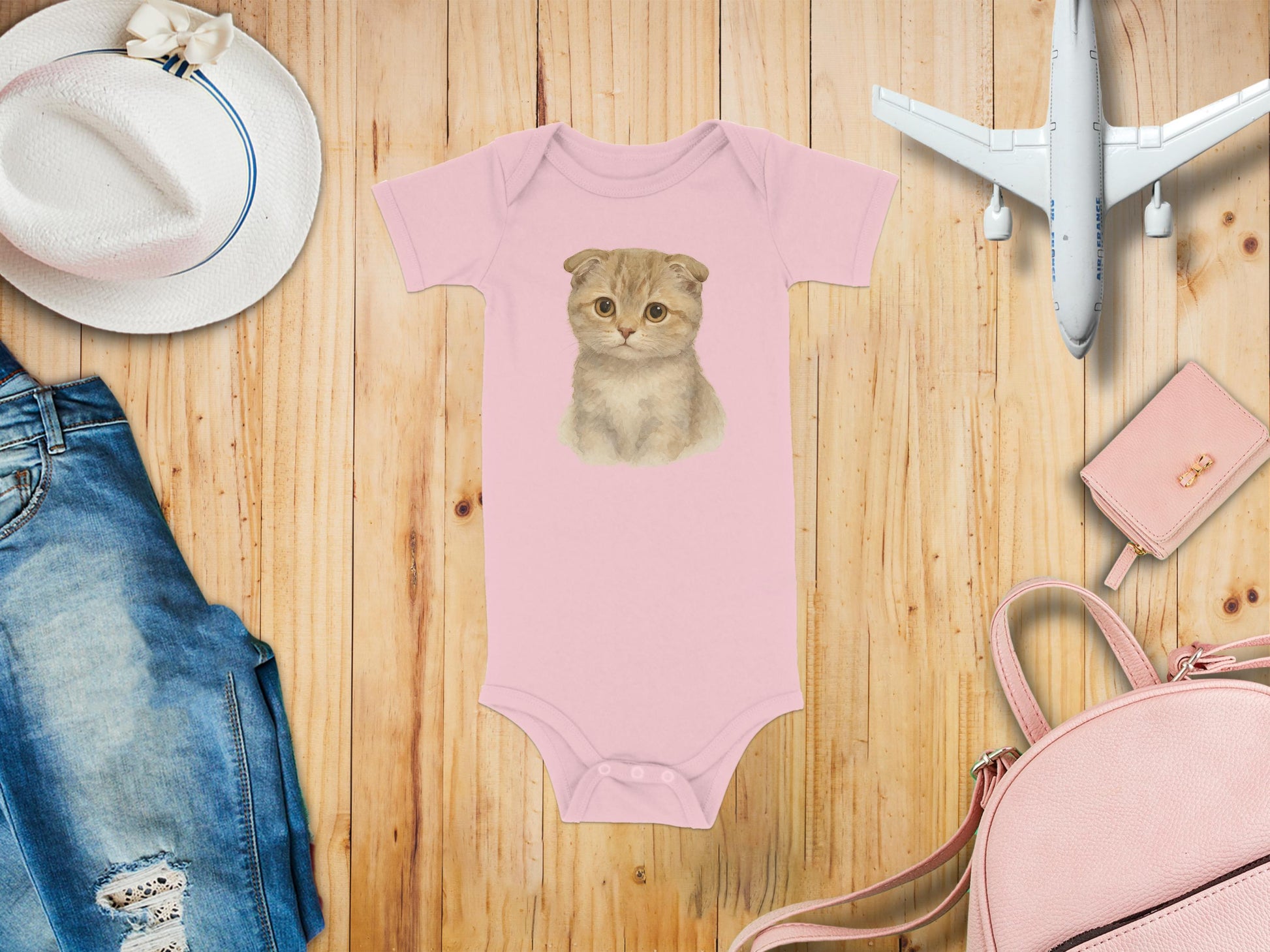 Cute Little Kitten Print Baby Bodysuit product type