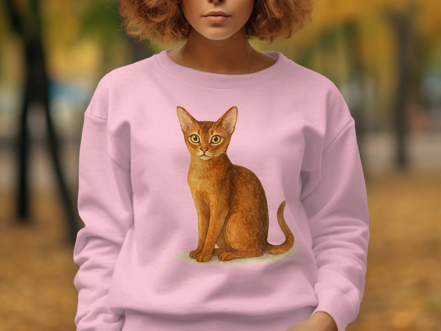 Cozy Autumn Cat Print Pullover Sweatshirt product