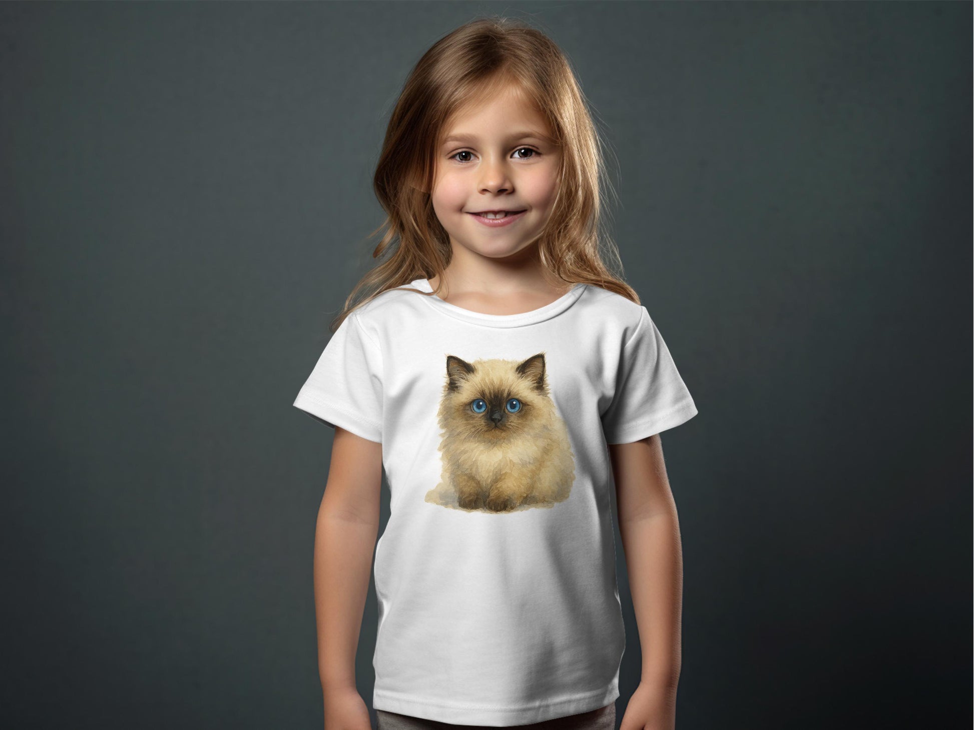 Adorable Kitten Print White Youth T Shirt product type